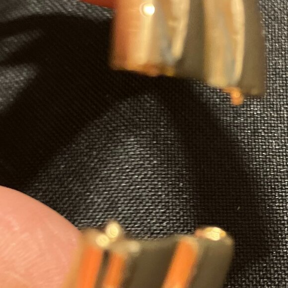 Natasha Gold Tone Hinged Bangle with Crystals (8") - Picture 10 of 10